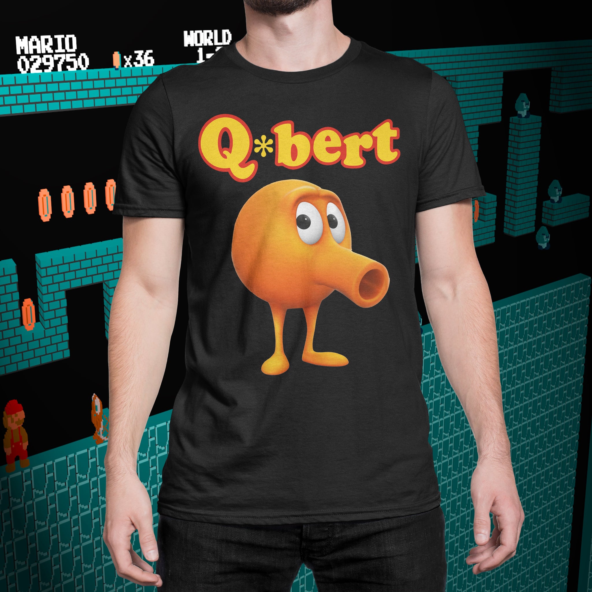Q-bert Retro Game Tee