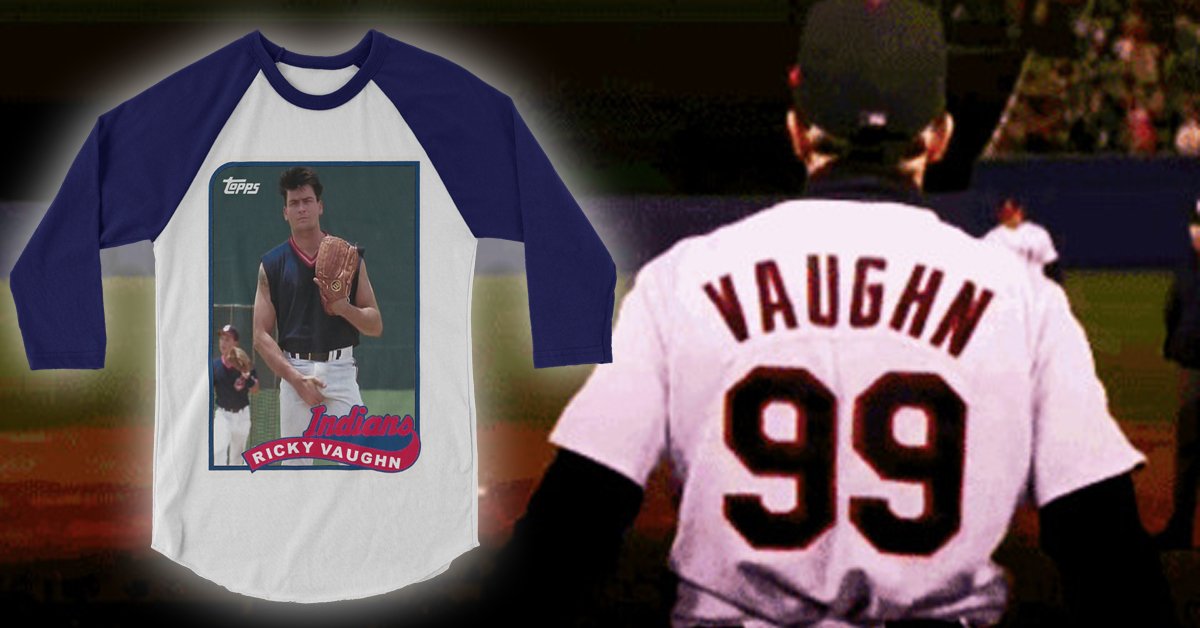 Major League Wild Thing T Shirt Mens Large Blue Ricky Vaughn Baseball Card